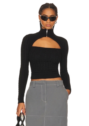 superdown Tanya Cut Out Sweater in Black. Size XS.