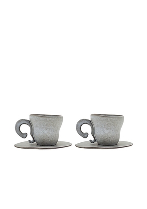 Anissa Kermiche Spill The Tea-cups Espresso Cups Set Of 2 in Grey.