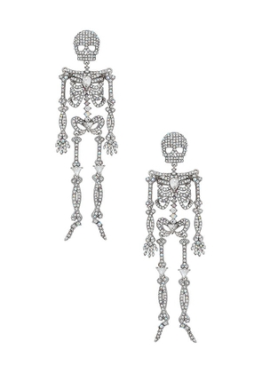 BaubleBar Large Bonafide Bones Earrings in Metallic Silver.