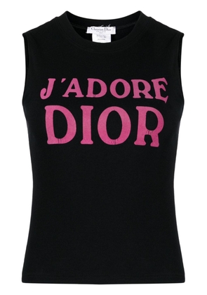 Christian Dior 2003 pre-owned slogan-print tank top - Black