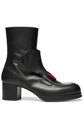 Walter Van Beirendonck Love logo-patch ankle boots - Black