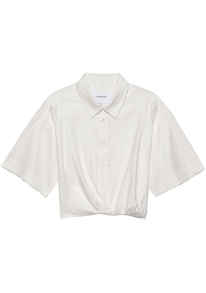 FRAME twist-detail cropped shirt - White