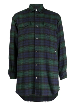 Undercover check-pattern button-up shirt - Green