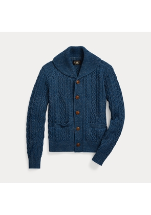 Cable Cotton-Wool Shawl Cardigan