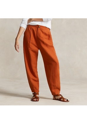 Silk-Blend Curved Tapered Trouser