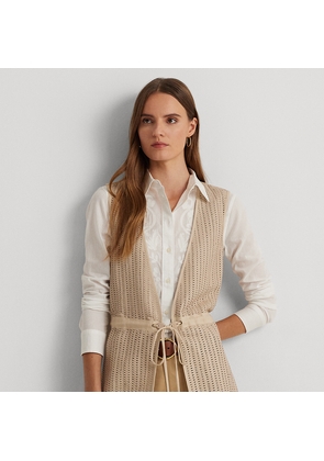 Woven Leather & Cotton-Blend Twill Gilet