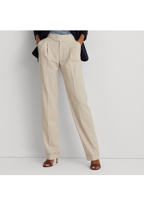Pleated Wool-Blend Twill Straight Trouser