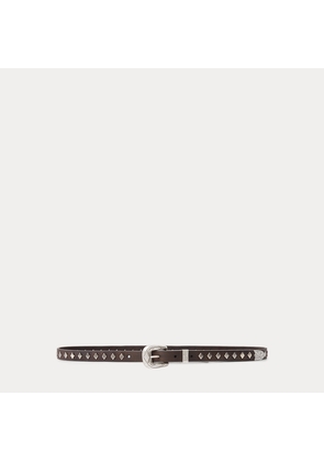 Studded Leather Slim Belt