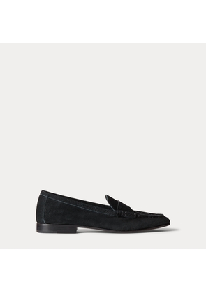 Embossed-Pony Suede Penny Loafer