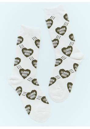 Human Made Heart Logo Jacquard Socks - Man Socks White L