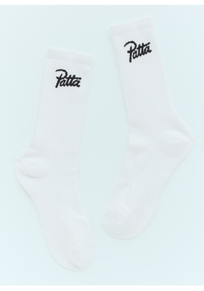 Patta Logo Jacquard Socks - Man Socks White Eu 38 - 42