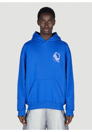 Boiler Room Waved Logo Hooded Sweatshirt - Man Sweatshirts Blue Xl