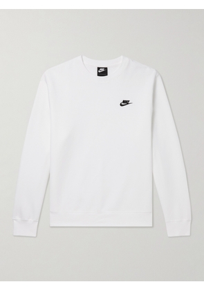 Nike - NSW Logo-Embroidered Cotton-Blend Jersey Sweatshirt - Men - White - XS