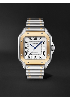 Cartier - Santos de Cartier Automatic 35.1mm Interchangeable 18-Karat Gold, Stainless Steel and Leather Watch, Ref. No. W2SA0016 - Men - White