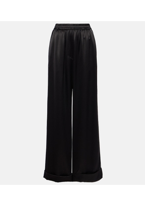 Dolce&Gabbana High-rise silk-blend wide-leg pants