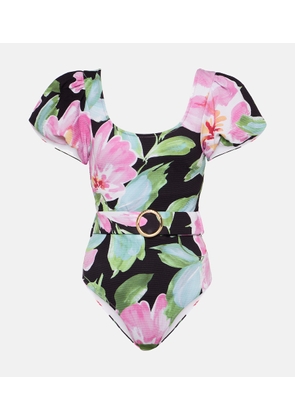 Alexandra Miro Jeanie floral belted swimsuit
