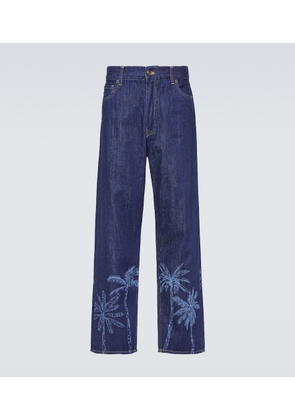 Alanui Jungle printed straight jeans