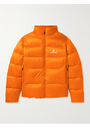 OSTRYA - Throwing Fits Squall Logo-Print Quilted Ripstop Down Jacket - Men - Orange - S