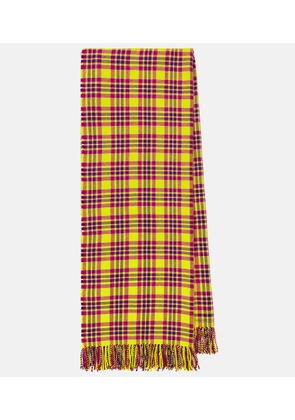 Etro Checked fringed virgin wool scarf