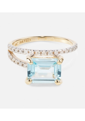 Mateo Point of Focus 14kt gold ring with diamonds and topaz
