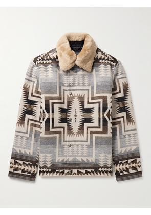 Pendleton - Silverton Faux Fur-Trimmed Wool and Cotton-Blend Jacquard Jacket - Men - Gray - S