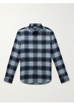 Club Monaco - Slim-Fit Button-Down Collar Checked Cotton-Flannel Shirt - Men - Blue - XS