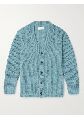 NN07 - Benzon 6533 Ribbed Recycled Wool-Blend Cardigan - Men - Blue - S
