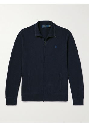 Polo Ralph Lauren - Logo-Embroidered Honeycomb-Knit Cotton Sweater - Men - Blue - XS