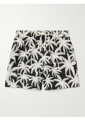 Palm Angels - Straight-Leg Mid-Length Printed Swim Shorts - Men - Black - S