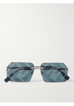 Fendi - Sky Silver-Tone Square-Frame Sunglasses - Men - Silver