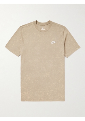 Nike - Sportswear Club Logo-Embroidered Cotton-Jersey T-Shirt - Men - Neutrals - XS