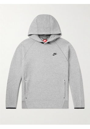 Nike - Logo-Print Cotton-Blend Tech Fleece Hoodie - Men - Gray - XS