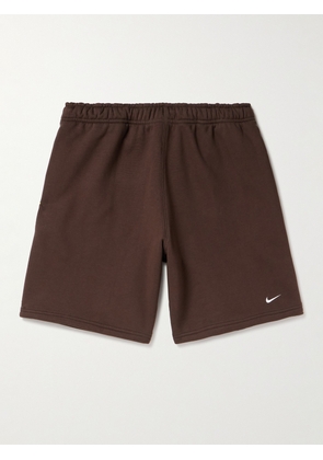 Nike - NRG Swoosh Logo-Embroidered Cotton-Blend Jersey Shorts - Men - Brown - XS