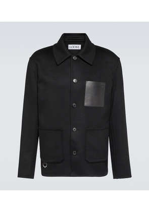 Loewe Leather-trimmed wool and cashmere overshirt