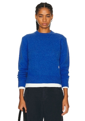 Sporty & Rich Wool Crewneck Sweater in Medium Blue - Blue. Size M (also in XS).