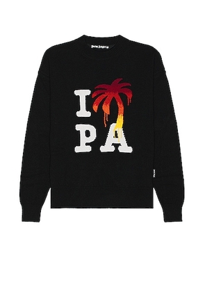 Palm Angels I Love Pa Sweater in Black - Black. Size L (also in M, S, XL/1X).
