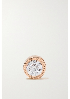 MARIA TASH - Scalloped 2.5mm 18-karat Rose Gold Diamond Earring - One size