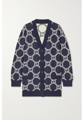 Gucci - Reversible Jacquard-knit Wool-blend Cardigan - Blue - XXS,XS,S,M,L,XL,XXL