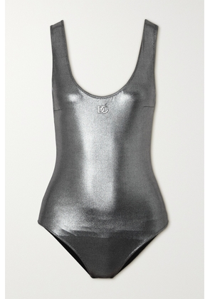 Dolce & Gabbana - Embellished Metallic Swimsuit - Silver - 1,2,3,4,5