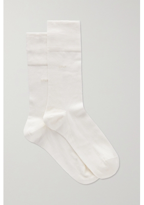 CDLP - + Net Sustain Set Of Six Intarsia Organic Cotton-blend Socks - White - x small,small,medium