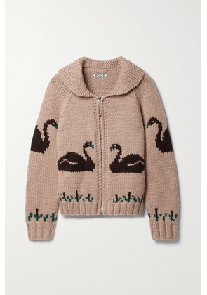 BODE - Rumney Jacquard-knit Wool Cardigan - Brown - x small,small,medium,large,x large