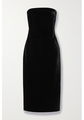 WARDROBE.NYC - Strapless Velvet Midi Dress - Black - xx small,x small,small,medium,large,x large