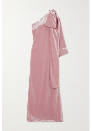 BERNADETTE - Nel One-sleeve Bow-detailed Velvet Gown - Pink - FR34,FR36,FR38,FR40,FR42,FR44