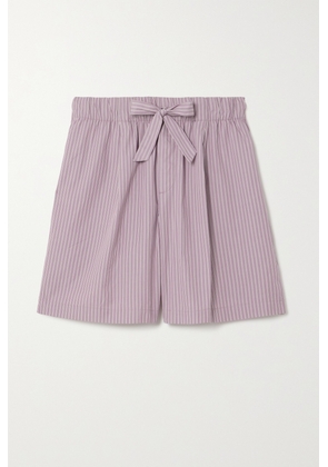 Birkenstock 1774 - + Tekla Striped Organic Cotton-poplin Shorts - Purple - xx small,x small,small,medium,large,x large