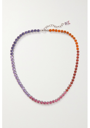 Amina Muaddi - Silver-tone Crystal Necklace - Pink - One size
