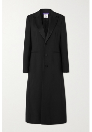 Ralph Lauren Collection - Gatlin Silk-satin Trimmed Wool And Silk-blend Coat - Black - US0,US2,US4,US6,US8,US10,US12