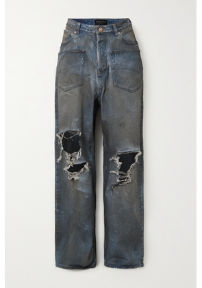 Balenciaga - Distressed High-rise Boyfriend Jeans - Blue - XS,S,M,L