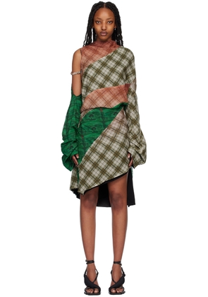 Ottolinger Brown & Green Asymmetric Minidress