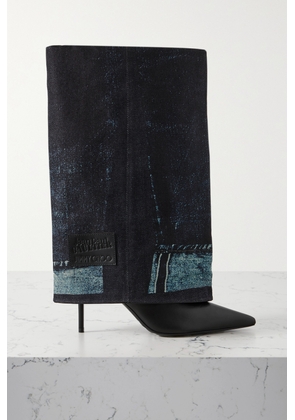 Jimmy Choo - + Jean Paul Gaultier 90 Printed Denim And Leather Over-the-knee Boots - Blue - IT36,IT36.5,IT37,IT37.5,IT38,IT38.5,IT39,IT39.5,IT40,IT40.5,IT41,IT41.5,IT42