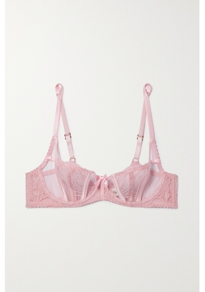 Agent Provocateur - Rozlyn Satin-trimmed Tulle And Leavers Lace Underwired Balconette Bra - Pink - 32A,34A,32B,34B,36B,32C,34C,36C,38C,32D,34D,36D,38D,32DD,34DD,36DD,38DD,32E,34E,36E,34F
